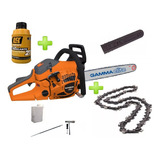 Motosierra Gamma Elite 50cc 50cm + 2 Cadenas + Aceite 2 Tpos