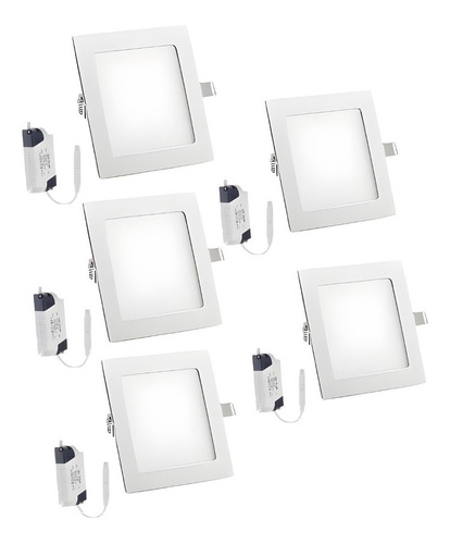 Pack X5 Foco Plafon Techo Lampara Cocina Led Embutidos 18w