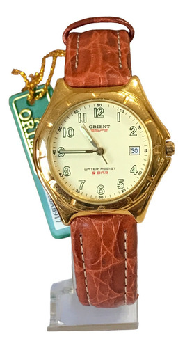 Reloj Orient Hombre Espe 5 Bar Sumergible Cuero Natural