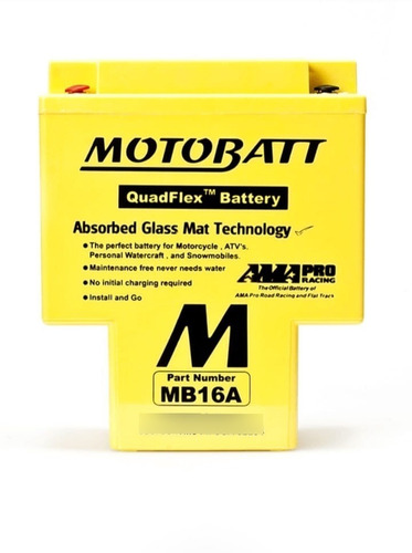 Batería Para Moto Quadflex  Mb16a,hyb16a-a,hyb16a-ab
