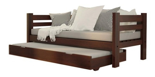 Diván Diván Inmacol Pacifico Divan Cama De 3 Cuerpos Color Caoba Y Patas De Madera