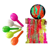 100 Collares Hawaianos Fluor Luz Uv + 100 Maracas Fluor