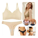 Conjunto Sin Costura Brasier Y Colaless Ropa Interior Mujer