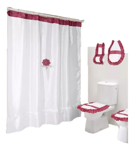 Combo Baño O Ducha Línea Marmolada  Cortina + Set Completo