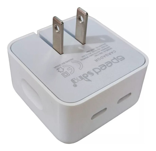  Cargador Entrada Usb-c X2 Carga Rápida 5v Cubo Adaptador