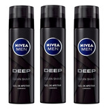 Nivea Hombres Limpieza Profunda Afeitar Gel Con Carbón  3pz