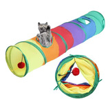 Túnel Plegable Colorido Para Gatos, Túnel Plegable Para Masc