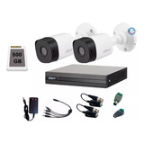 Kit Video Vigilancia 2 Cam 1080p Dahua 500 Gb Baluns Dvr 4 