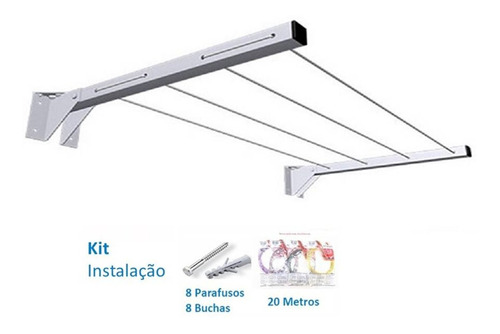 Suporte De Varal Dobrável 50cm C/ Acessórios Cores- 1 Par 