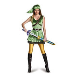 Disfraz De Legend Of Zelda Link Disfraz De Mujer, Verde,