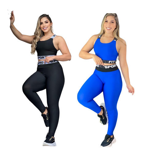 2 Conjutos Academia Feminina Calça + Top