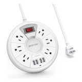 Enchufe Inteligente Marca Bestek 6 Tomas/4 Usb/blanco