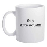 100 Caneca Xicara Estampada Branca 325ml Sublimação.