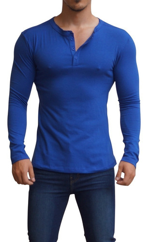 Playeras John Leopard Henley Ajuste Perfecto Slim Fit