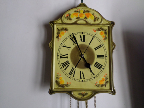 Antiguo Reloj Pared Mayolica Smf Schramberger Majolica Fabri