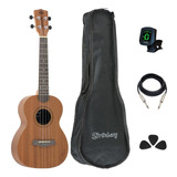 Kit Ukulele Tenor Strinberg Elétrico Uk06t Mogno Completo