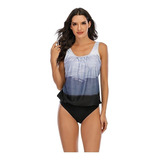 Ropa De Playa For Mujer Traje De Baño Acolchado Con Estampa