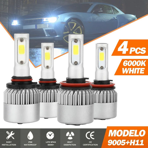 Kit De Faros Led Para Chevrolet 8000lm Para Luz Alta Y Baja