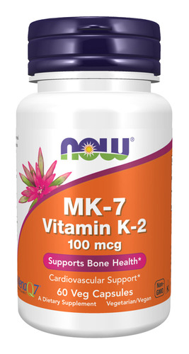 Mk-7 Vitamin K-2 100 Mcg 60 Caps - Now Foods