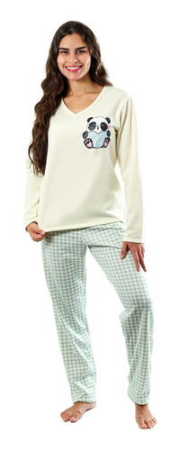 Pijama De Frio Feminino Flanelado Urso Empório Do Algodão