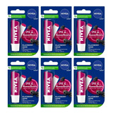 6 Protectores Labial Nivea By Labello Blackberry Shine Mora 