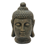 Estátua Cabeça De Buda M Em Cimento Alt:44cm X Larg:26cm