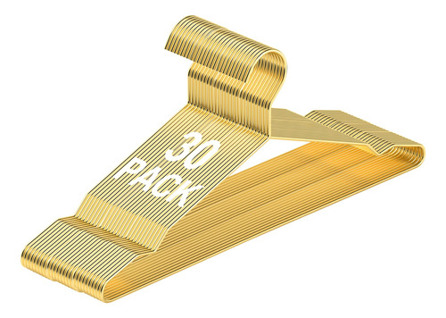 Perchas Para Ropa De Metal Resistente Color Dorado 30 Pzas