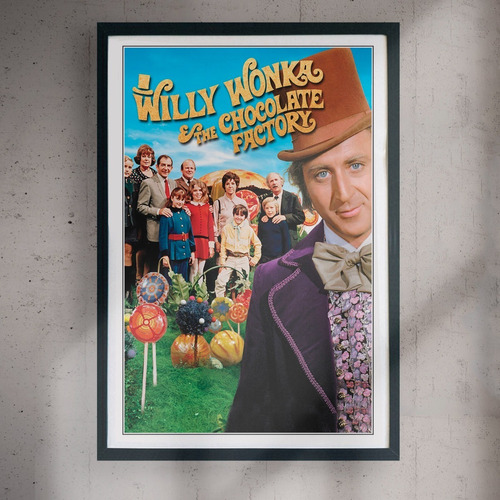 Cuadro 60x40 Peliculas - Willy Wonka - Poster  Vintage