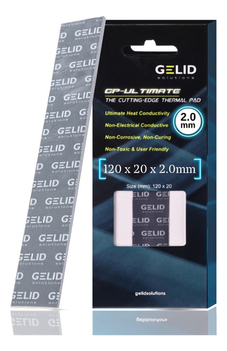 Pad Térmico Gelid Gp Ultimate 120x20x2.0mm Original 15w/mk