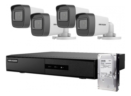 Kit Analogo 1080p Dvr-m1 4ch 4bullet + 1tb Video Hikvision