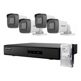 Kit Analogo 1080p Dvr-m1 4ch 4bullet + 1tb Video Hikvision