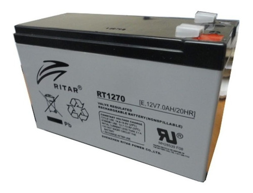 Batería Ritar Rt1270 12v 7ah Para Sistema De Alarmas Ups Vzh