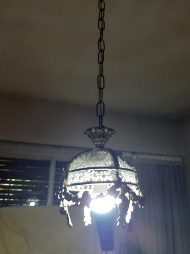 Lámpara Colgante De 1 Luz Estilo Francés En Bronce Y Cairele