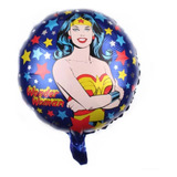 10 Globos Redondos Mujer Maravilla Azul Apto Aire Helio