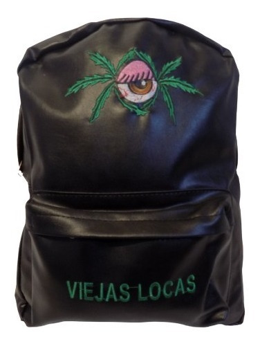  Mochilas Viejas Locas Cuero Bordada Rockería Que Sea Rock