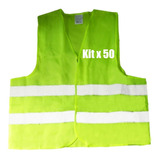 Kit X50 Chalecos Reflectivos Reglamentarios Seguridad