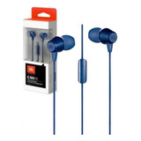 Audífonos Jbl C50hi Color Azul Alambrico Con Microfono