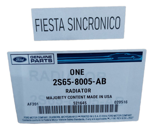 Radiador Fiesta Power Max Move Y Ecosport 1.6 (sincronico) Foto 5