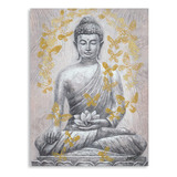 Lienzo Decorativo De Buda Para Pared, Lamina Dorada: Estatua