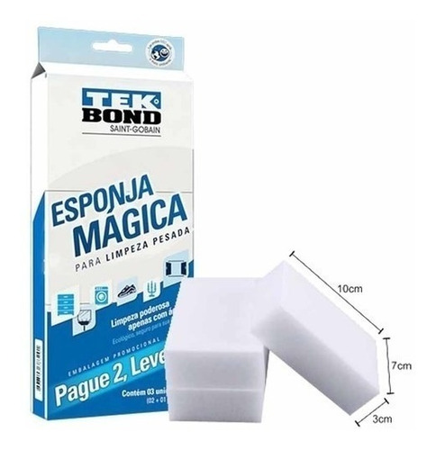 Esponjas Mágica Tekbond P/limpeza Pesada Pacote C/3