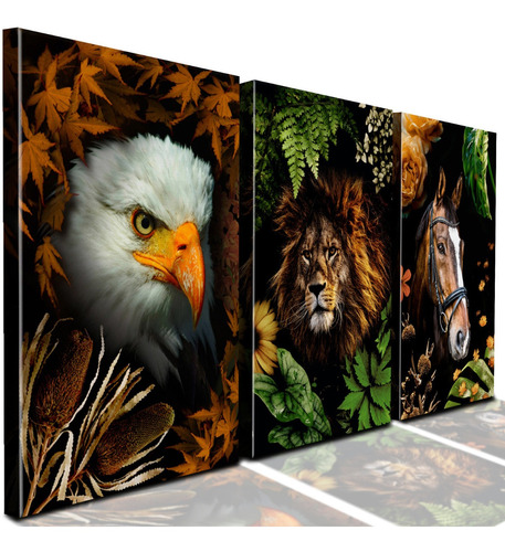 Quadros Decorativos Animais Aguia Leao Cavalo Estações Nov