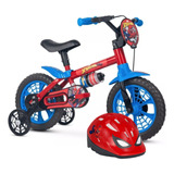 Bicicleta Spider Man Aro 12 + Capacete Nathor Infantil