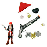 Set  Pirata Pistola Con Parche 10 Accesorios Juguete Niños