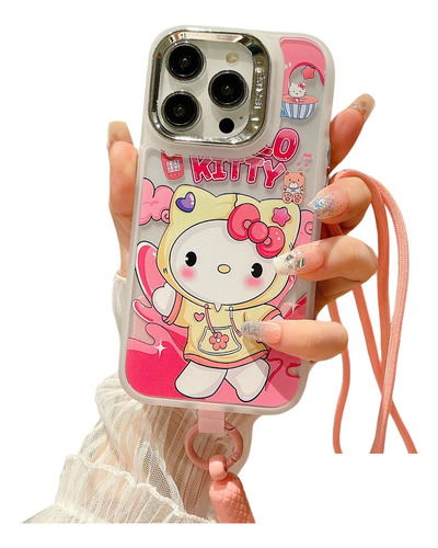 Case Kitty + Mica Cristal + Correa Para Samsung A04 