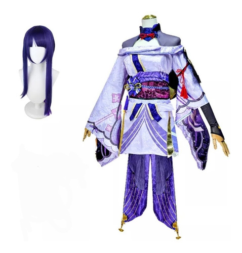 Fantasia Raiden Shogun  Completa Com Peruca Genshin Impacto 