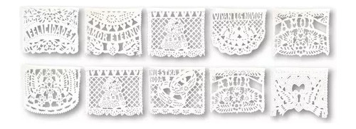 Papel Picado En Plastico Para Boda, 9 Paquetes (450 Mts)