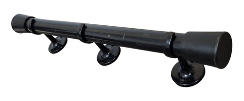 Kit Barral Metálico Negro Para Cortina 21mm X 2,4mts Innova