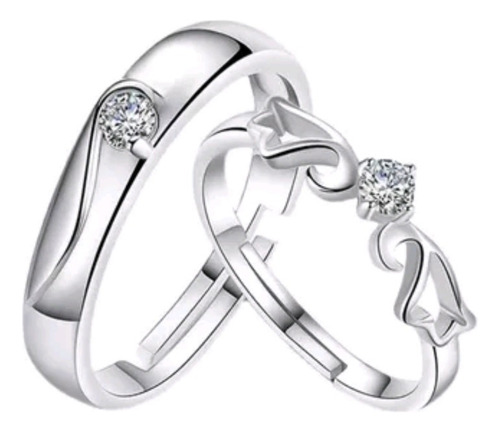 Anillos Baño Plata 925 Pareja Amor Alas Regalo Compromiso 