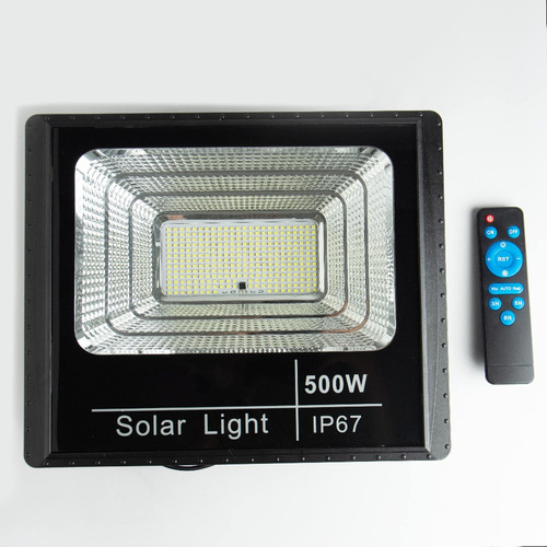 Holofote Solar De Alta Potencia 500w 6500k Ip67 Com Controle