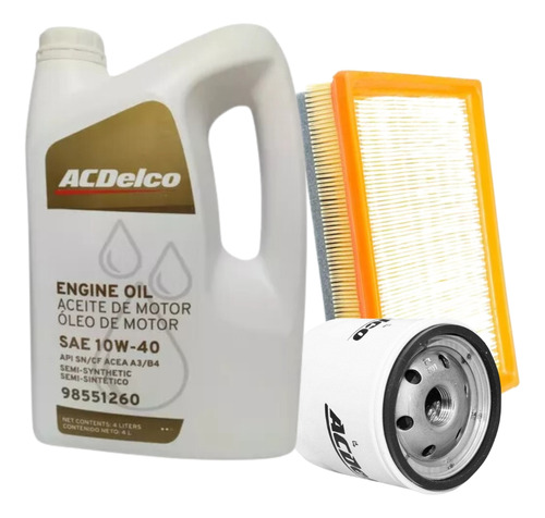 Kit Filtros + Aceite Acdelco Semi Chevrolet Onix / Prisma